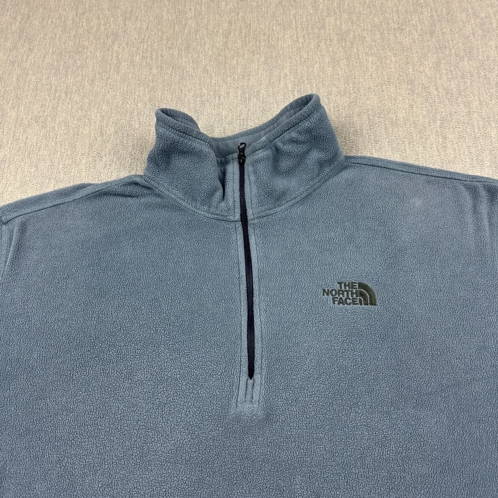 The North Face Jacket‎ Mens Large Blue 1/4 Zip Fleece Outdoor Hiking Pullover